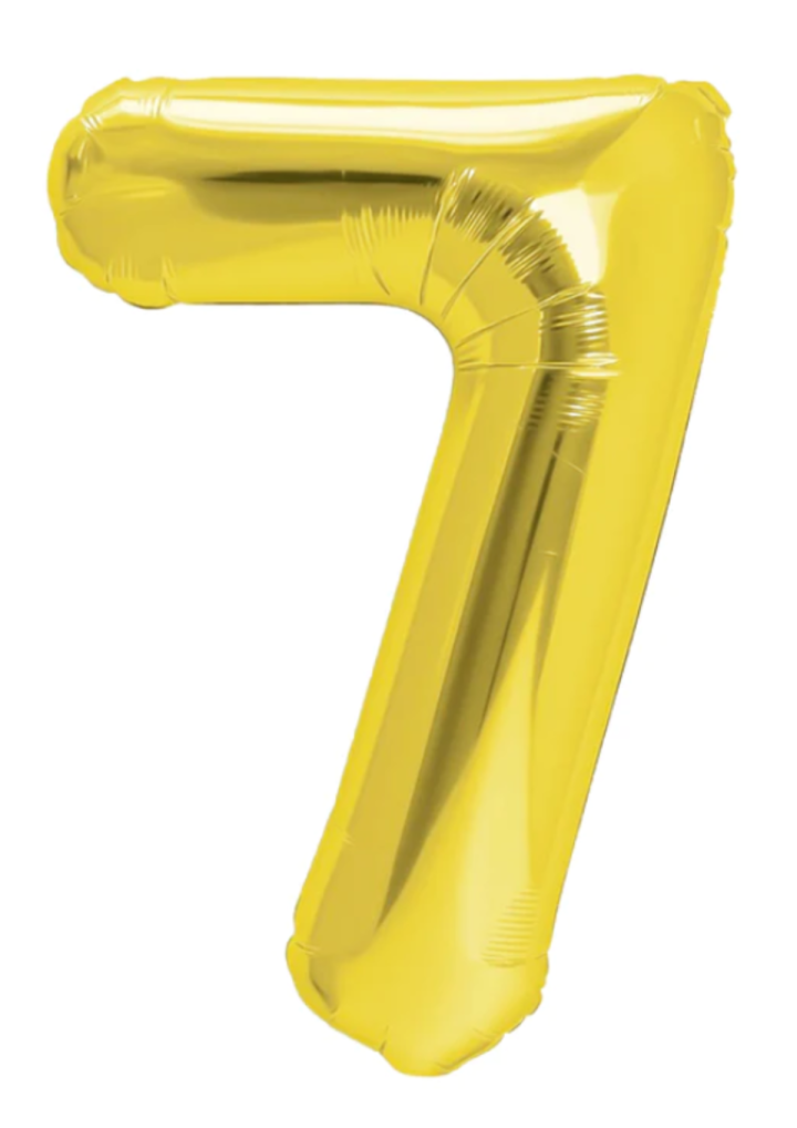 Balon cyfra "7" złota 100cm